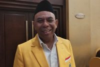 Foto : Plt. Ketua DPD Partai Golkar Maluku, Umar A. Lessy pada Musda XI Partai Golkar Provinsi Maluku tahun 2025